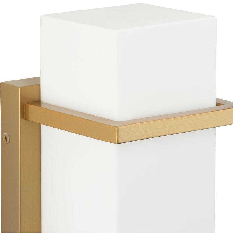 Antrim Collection One-Light Soft Gold Modern Medium Outdoor Wall Lantern - 5.25 in x 5 in x 18 in