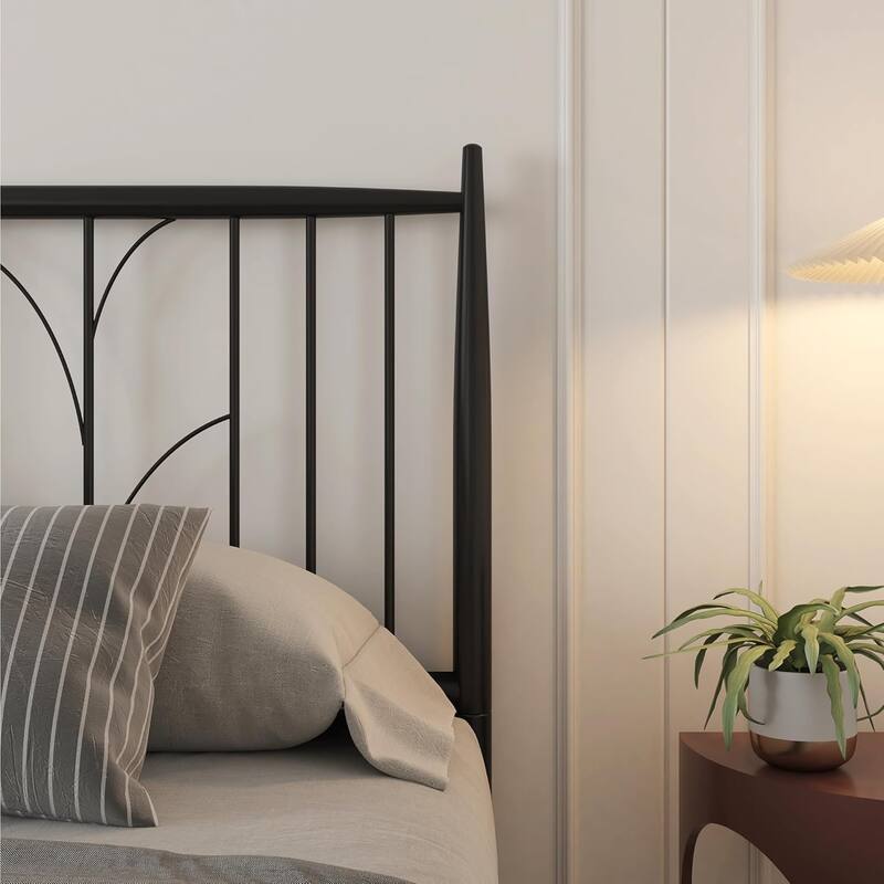 Full Metal Platform Bed Frame with Headboard & Underbed Storage, Modern Design, Easy Assembly