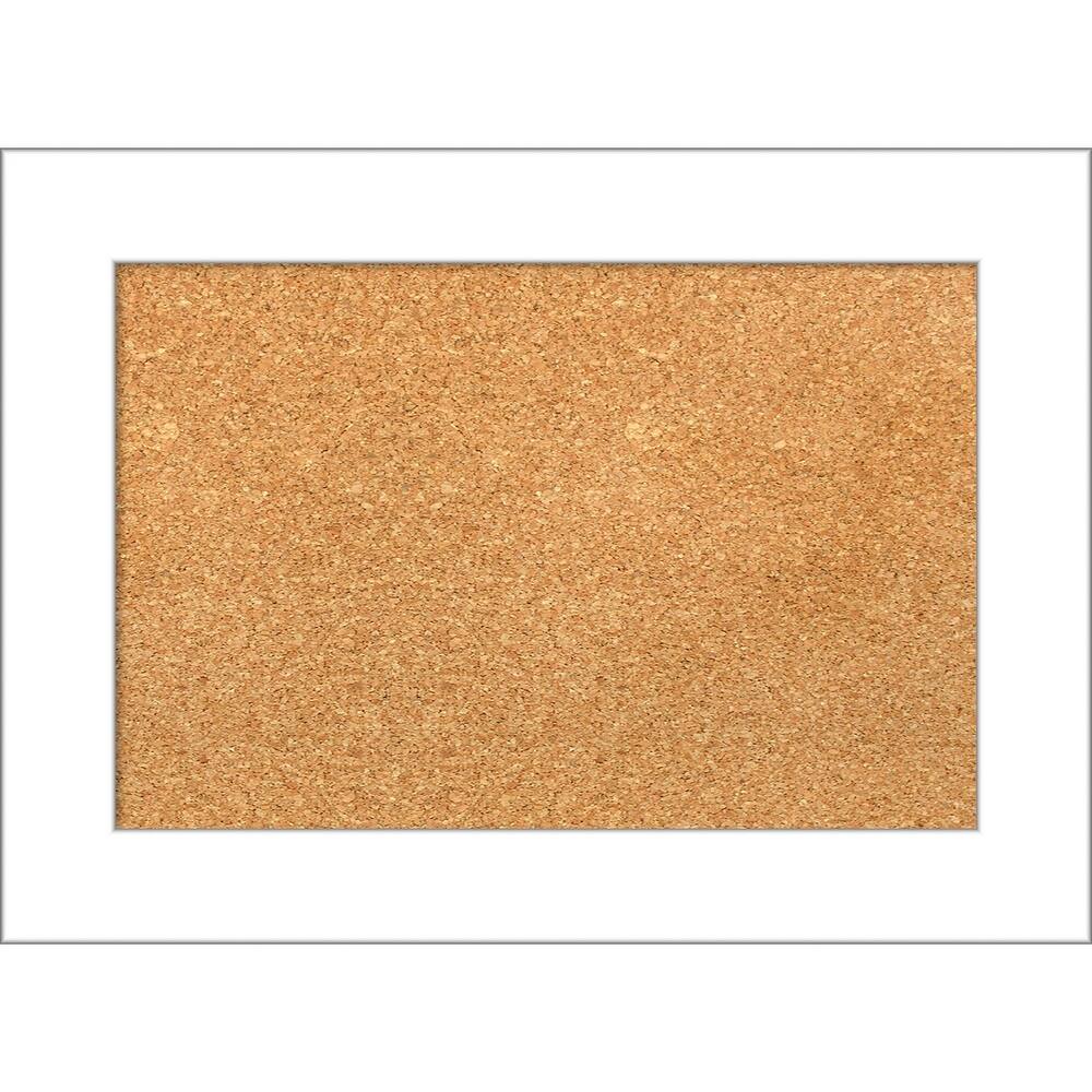Wedge White Framed Cork Bulletin Memo Board