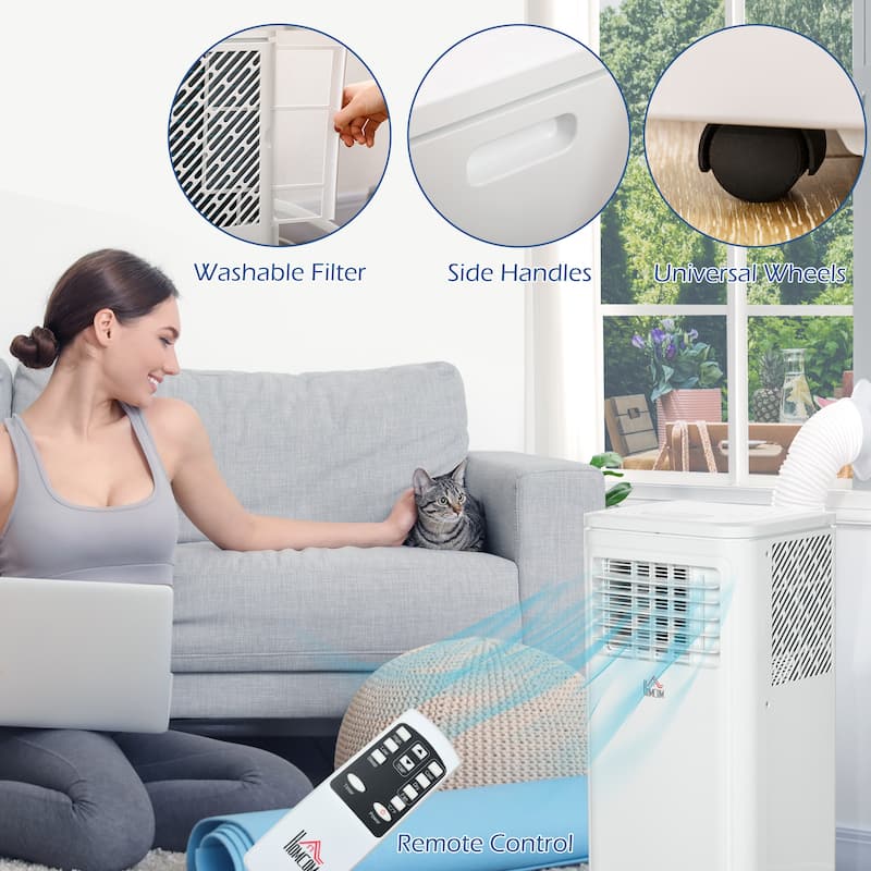 8000 BTU Portable Air Conditioner Evaporative Cooler, 4-in-1 AC Fan with Dry Mode, Remote Control