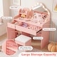 preview thumbnail 7 of 8, Gymax Kids Vanity Set Princess Pretend Play Makeup Desk w/ Cute