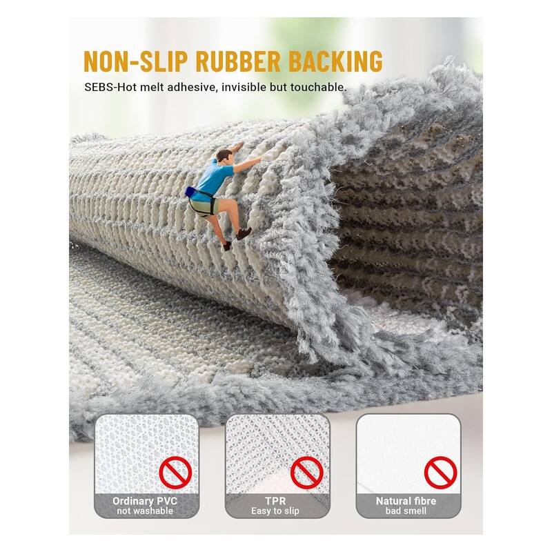 Large Waffle Bath Mat Set, Non Slip Bathroom Mat Set