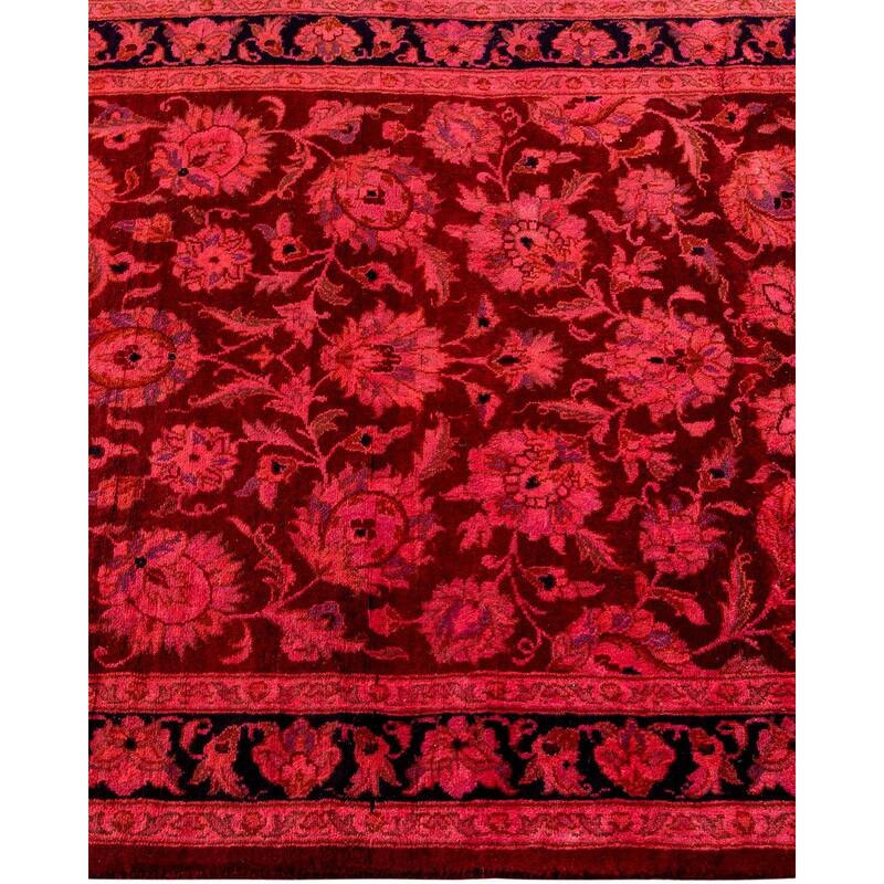 Overton Hand Knotted Wool Vintage Inspired Modern Contemporary Overdyed Pink Runner Rug - 2' 6" x 12' 3"