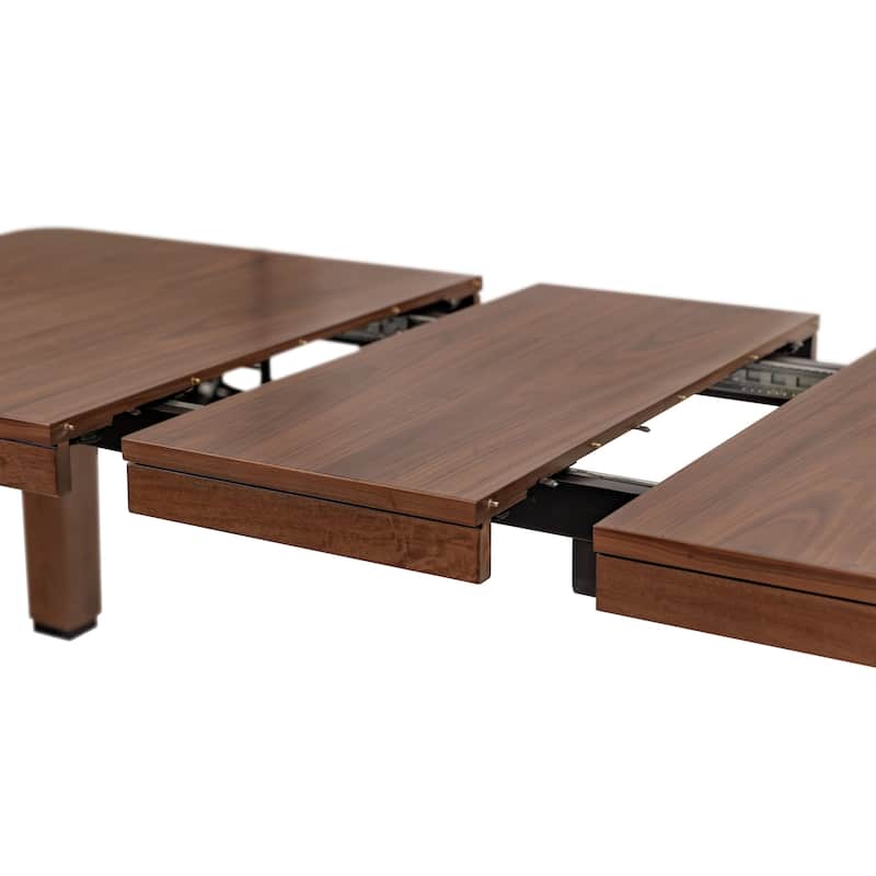 Mid-Century Modern Wood Kitchen Dining Table, Brown