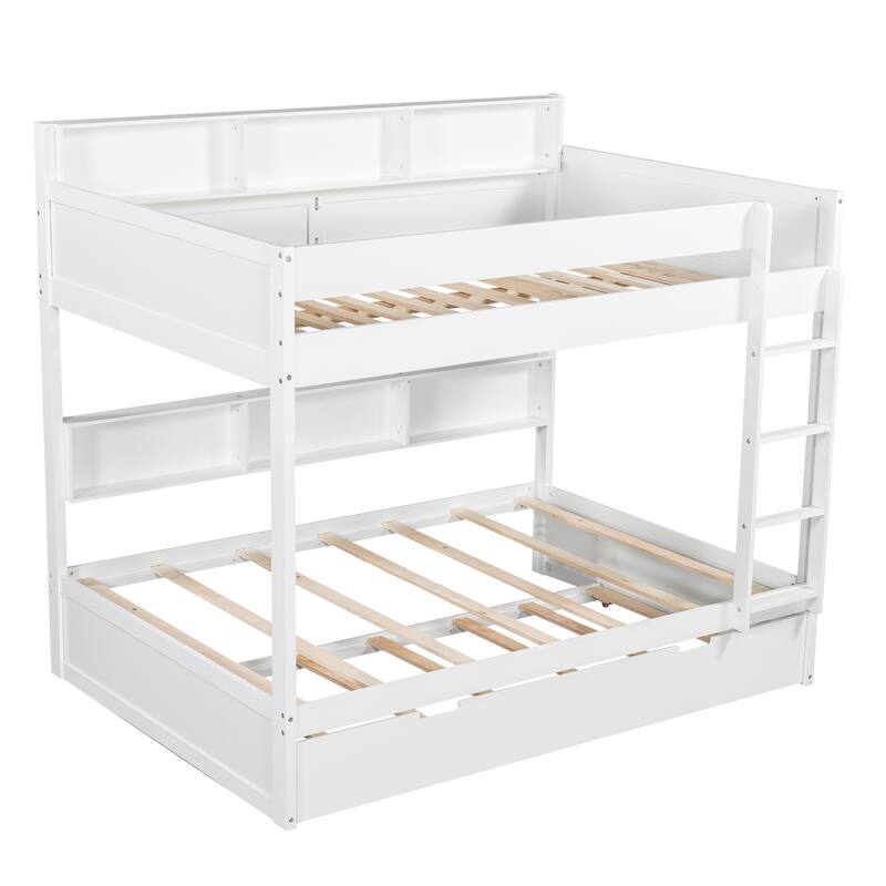 Bunk Bed with Trundle & Dual-Side Storage Shelves by Harper&Bright Designs