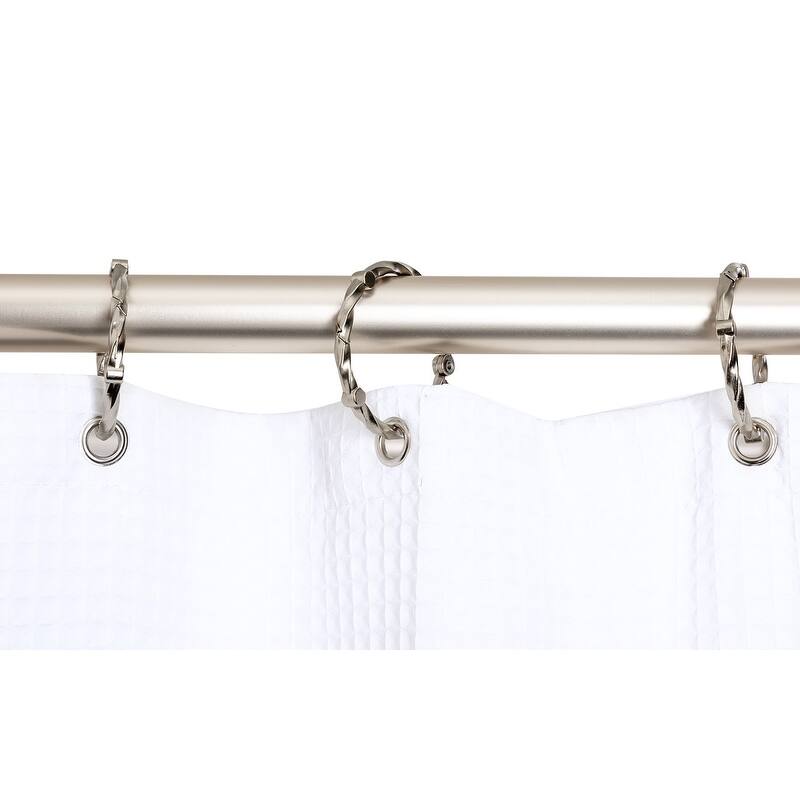 Utopia Alley Rustproof Aluminum Hoop Oval Shower Rod, 54 Inch Extra Large Size by 26 Inch, with White Shower Curtain 180x70 inch
