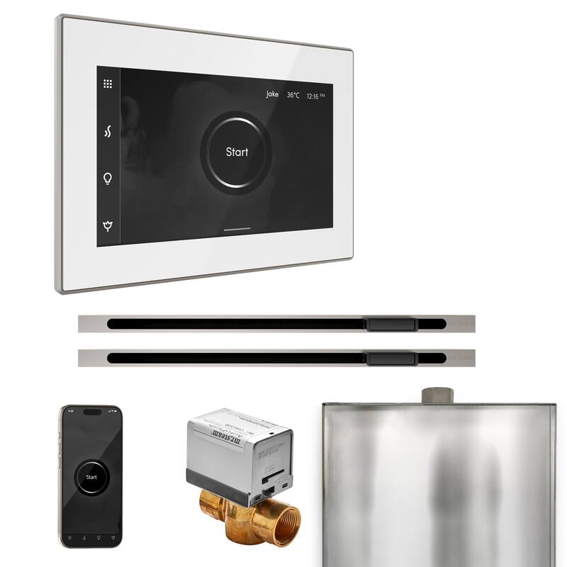 Mr Steam BXXL Xbutler Max Linear Package Steam Shower Control Package - White / Brushed Nickel