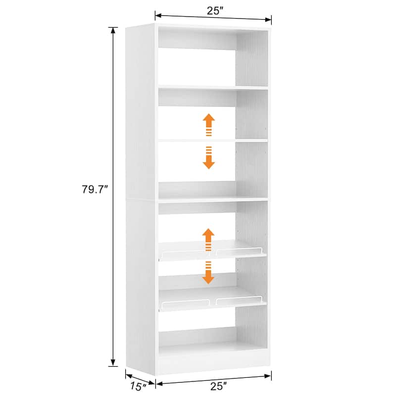 Cimly 25'' Closet Organizer with Tower Shelves and Shoe Rack for Walk-in and Reach-in Closet