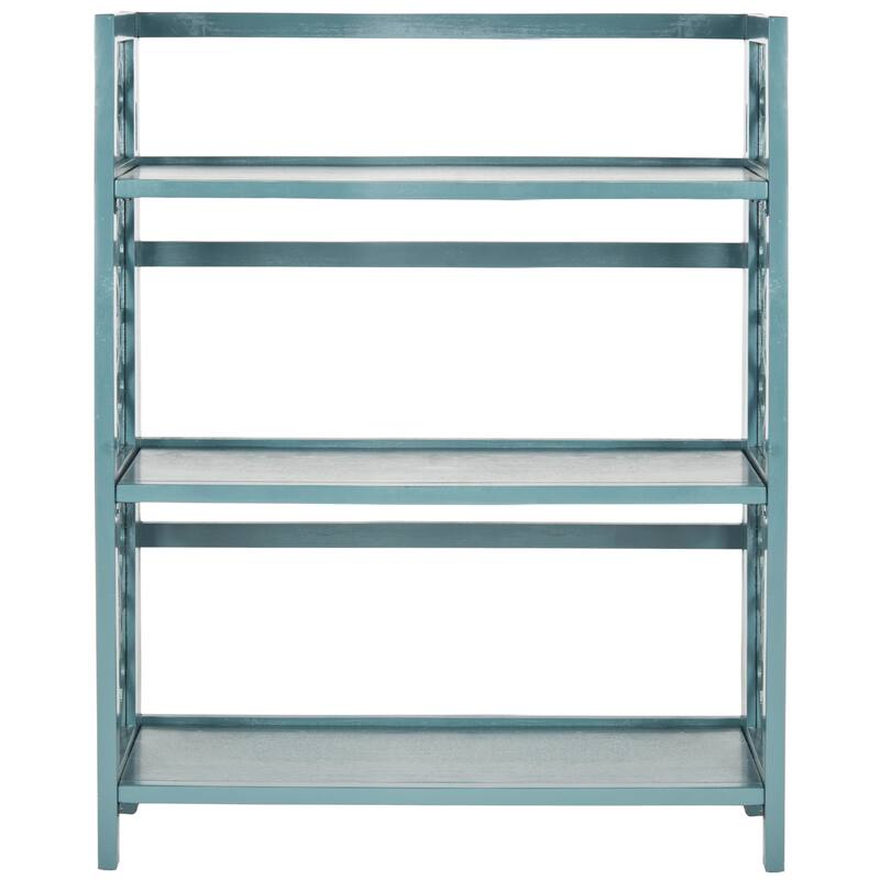 SAFAVIEH Henka Low Black Bookshelf - 33.5" x 13.4" x 42.5" - 34Wx13Dx43H - Teal