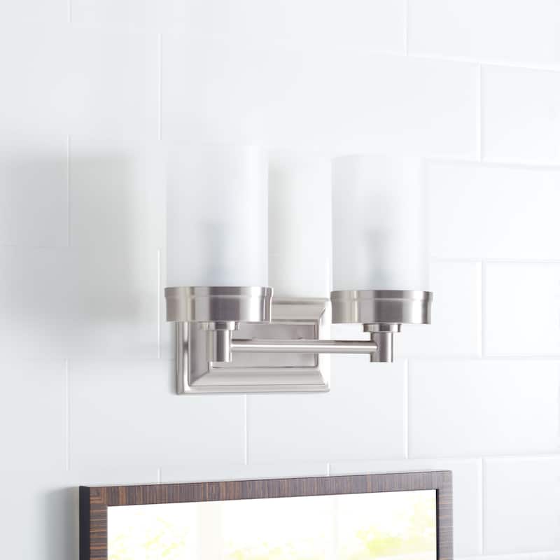 SAFAVIEH Lighting Gresa Two Light Sconce - Nickel - 12"x6"x9.5" - 12Wx6Dx10H