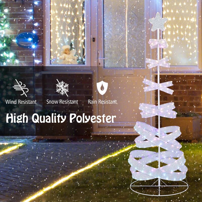 Gymax Pre-lit Spiral Christmas Tree Light Up Artificial Tree w/ 341