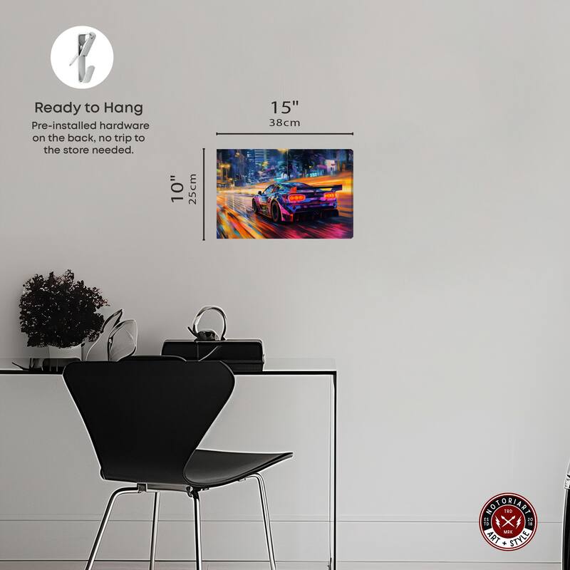 Notoriart Night Drive Vibes Gallery Wrapped Car 1 Piece Canvas Wall Art