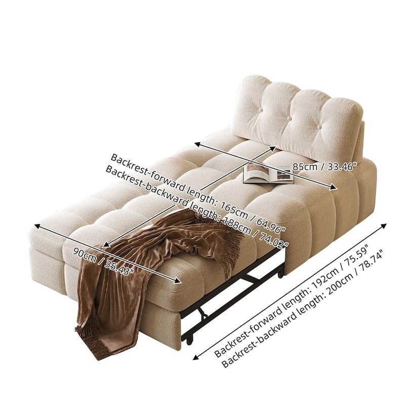 JASIWAY Chenille Pull-Out Single Sofa Bed