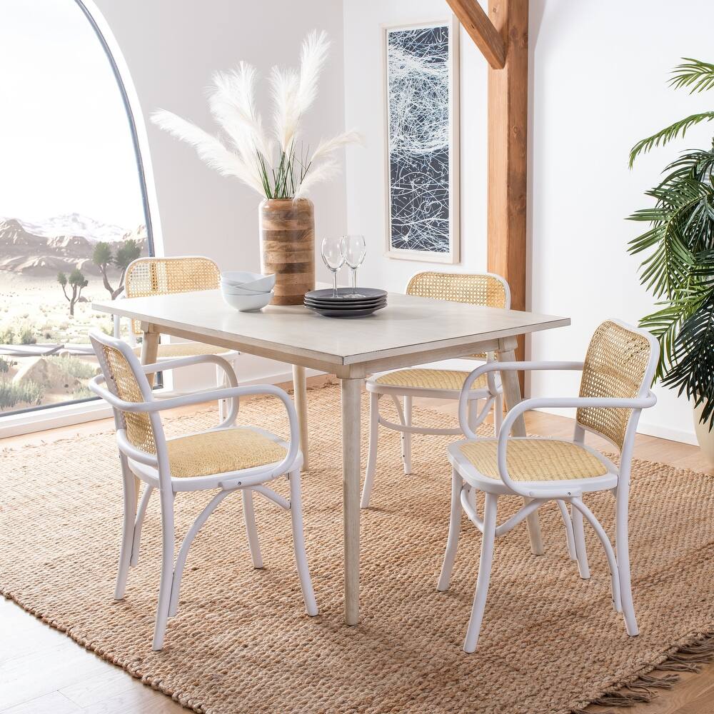 SAFAVIEH Evia Modern Natural Cane Dining Chair - 21.3" x 19.9" x 31.9" - 21Wx20Dx32H