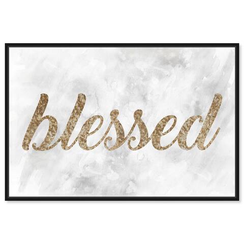 Blessed Gold Sequins, Blessed Sequins Sign Modern Gold Canvas Wall Art Print for Bedroom