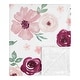 preview thumbnail 1 of 3, Burgundy Pink Watercolor Floral Girl Baby Receiving Security Swaddle Blanket - Blush Maroon Rose Shabby Chic Flower Farmhouse