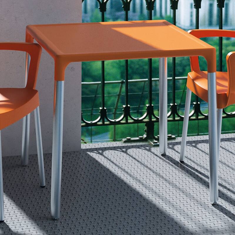 28" Orange Square Outdoor Patio Dining Table