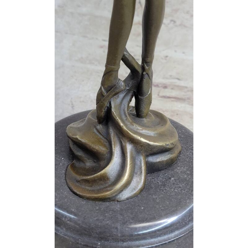 Prima Ballerina Ballet Dancer Girl Figure Signed Original Bronze Statue Sculpture 13 Inches X 5 Inches