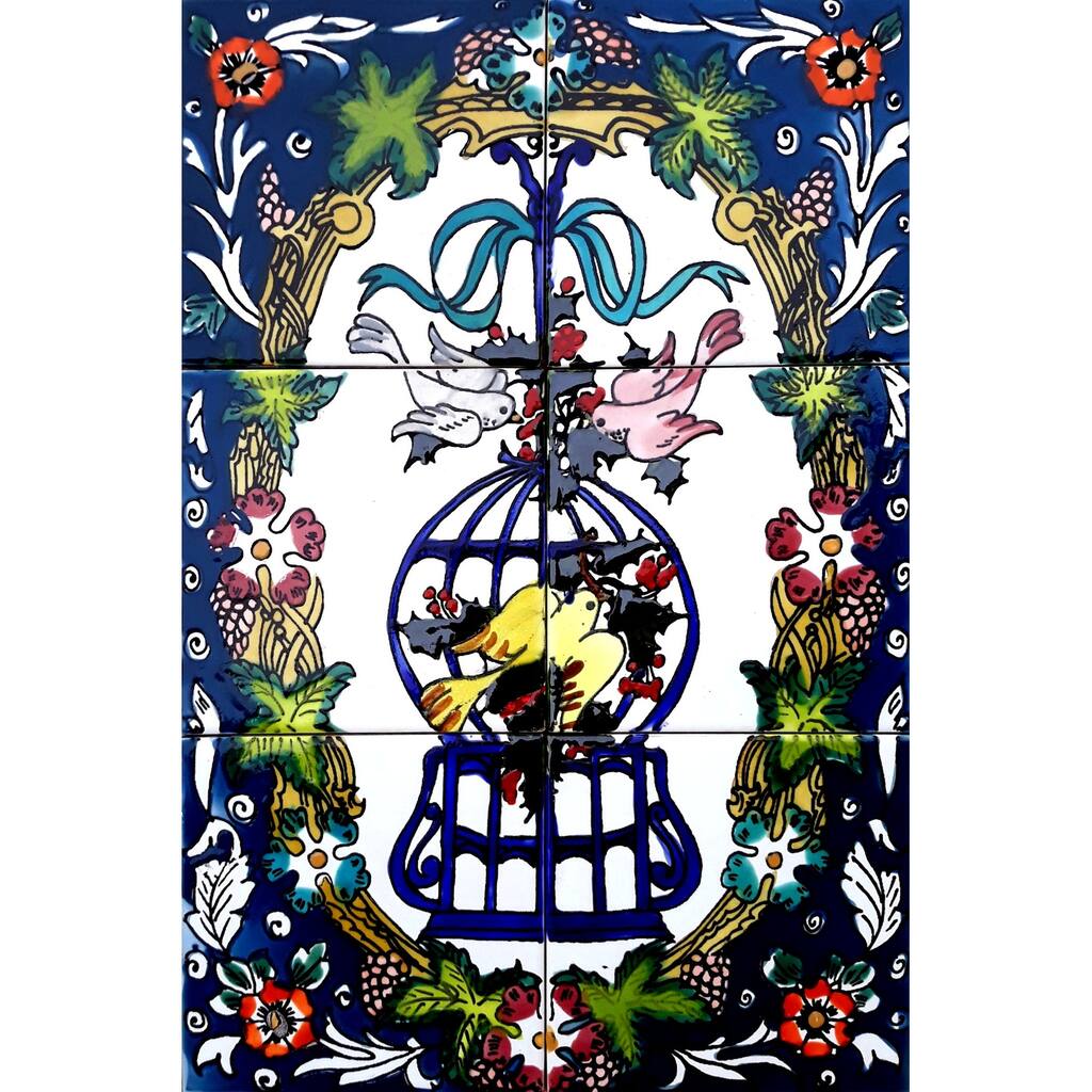 12x18 Bird Cage Backsplash 6pc Mosaic Decorative Tile Wall Mural