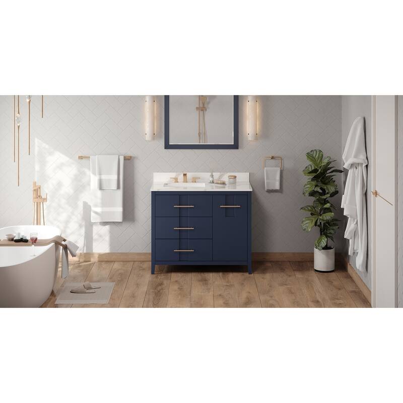 Jeffrey Alexander VKITKAT42R-QUARTZ Katara 42" Free Standing Vanity