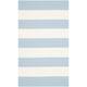 SAFAVIEH Handmade Montauk Caspian Stripe Cotton Flatweave Rug - 2'6" x 4' - Sky Blue/Ivory