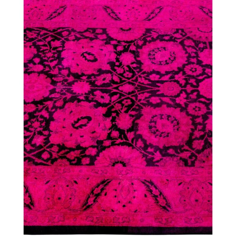 Overton Hand Knotted Wool Vintage Inspired Modern Contemporary Overdyed Pink Runner Rug - 3' 1" x 11' 0"