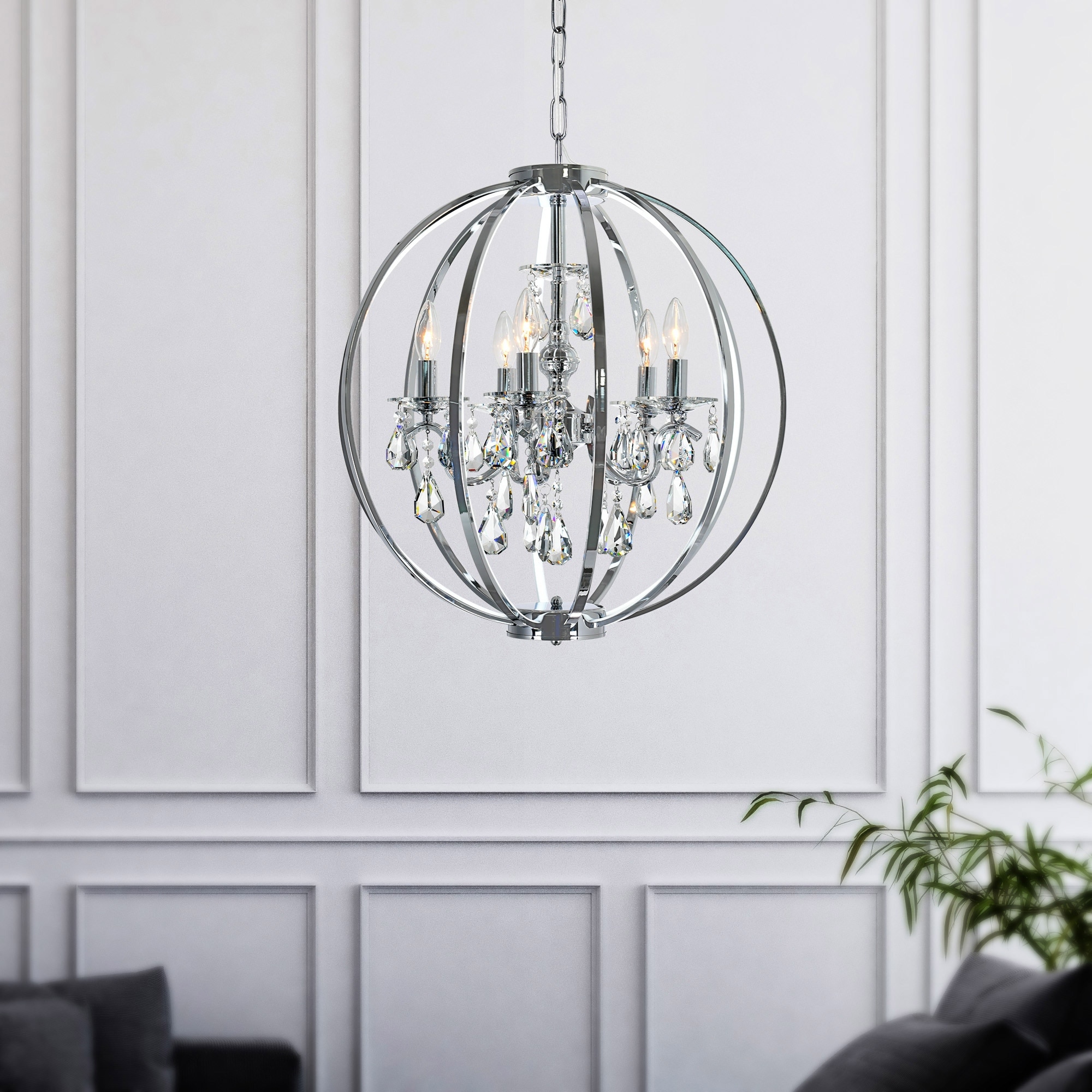 CWI Lighting Abia 5 Light Chrome Chandelier