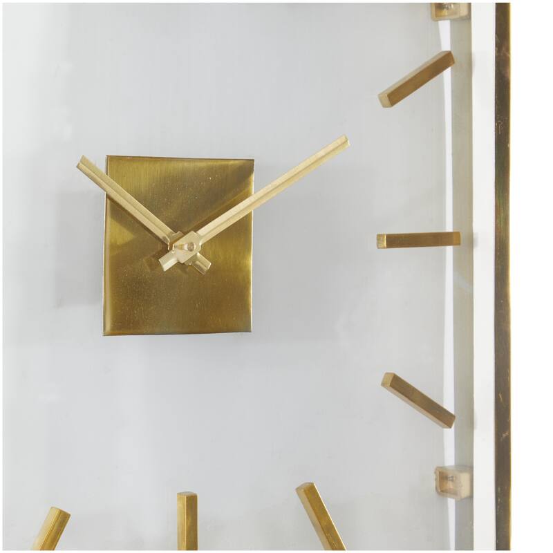 Stainless Steel Metal Decorative Wall Clock with Clear Face - Gold - Roche River Decor