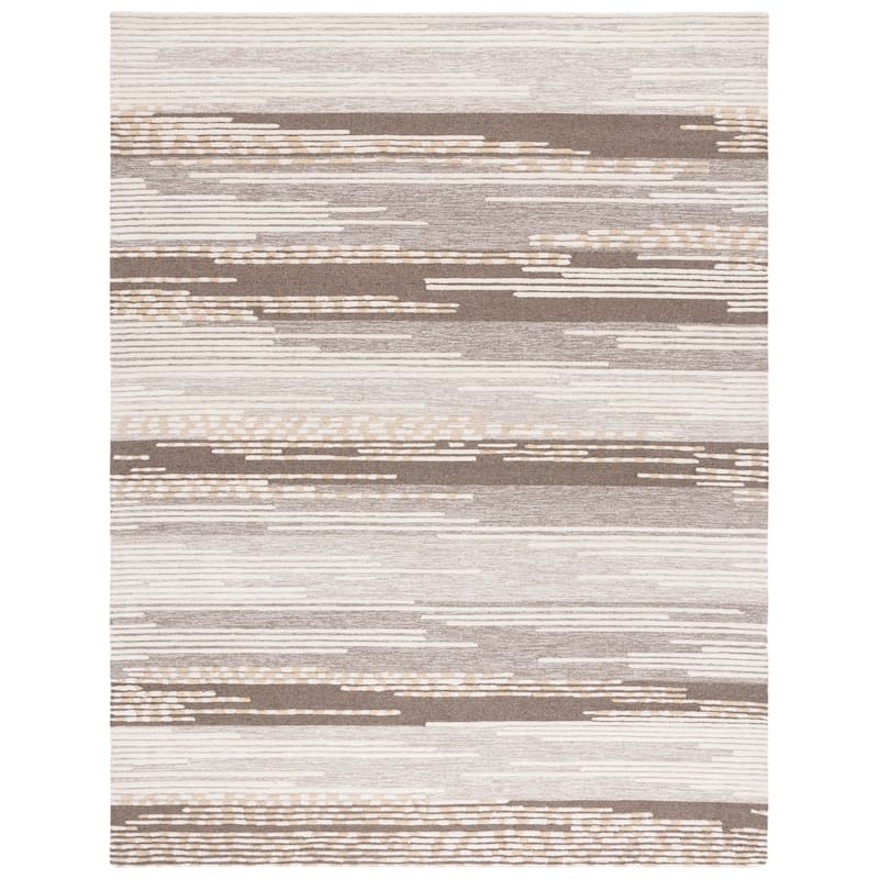 Martha Stewart by SAFAVIEH Michi Rustic Stripe Wool Rug - 8' x 10' - Natural/Beige