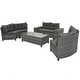 preview thumbnail 26 of 25, 8-pieces Outdoor Wicker Round Sofa Set, Half-Moon Sectional Sets All Weather