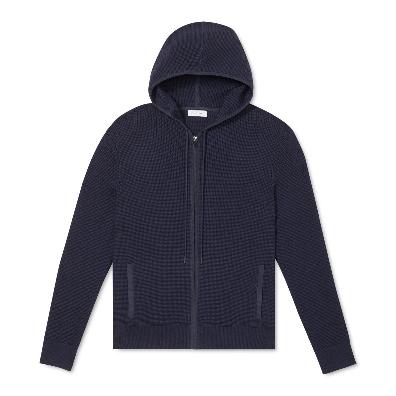 men's waffle knit zip hoodie