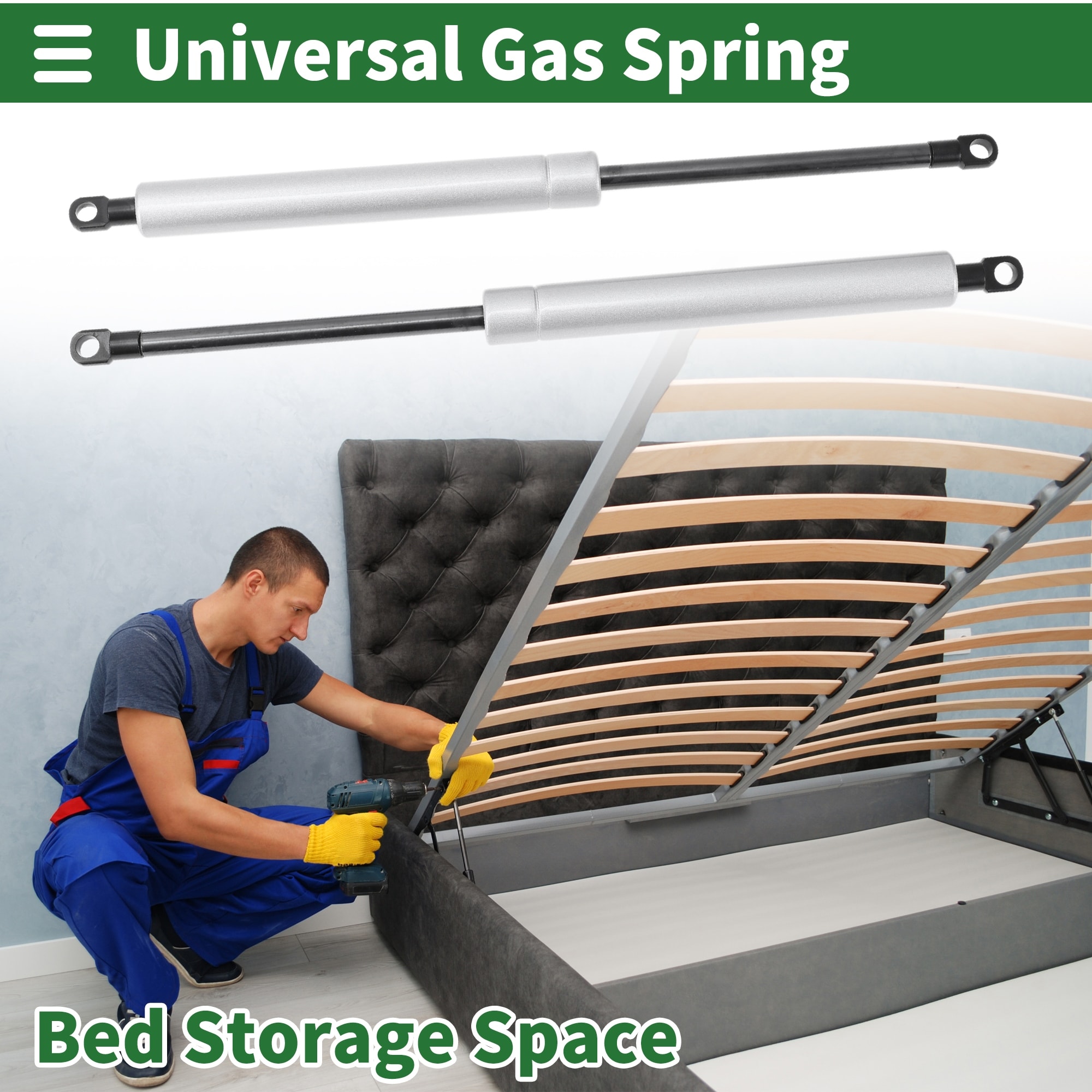 350mm/13.78" Gas Struts Gas Springs Carbon Steel 2 Pcs RV Car Toolbox Lid Storage Box Cover Cabinet Door Cover