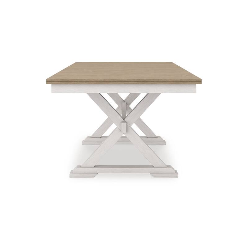 Signature Design by Ashley Westlinport Antique White/Brown Dining Butterfly Extension Table - 40" W x 78" D x 30" H