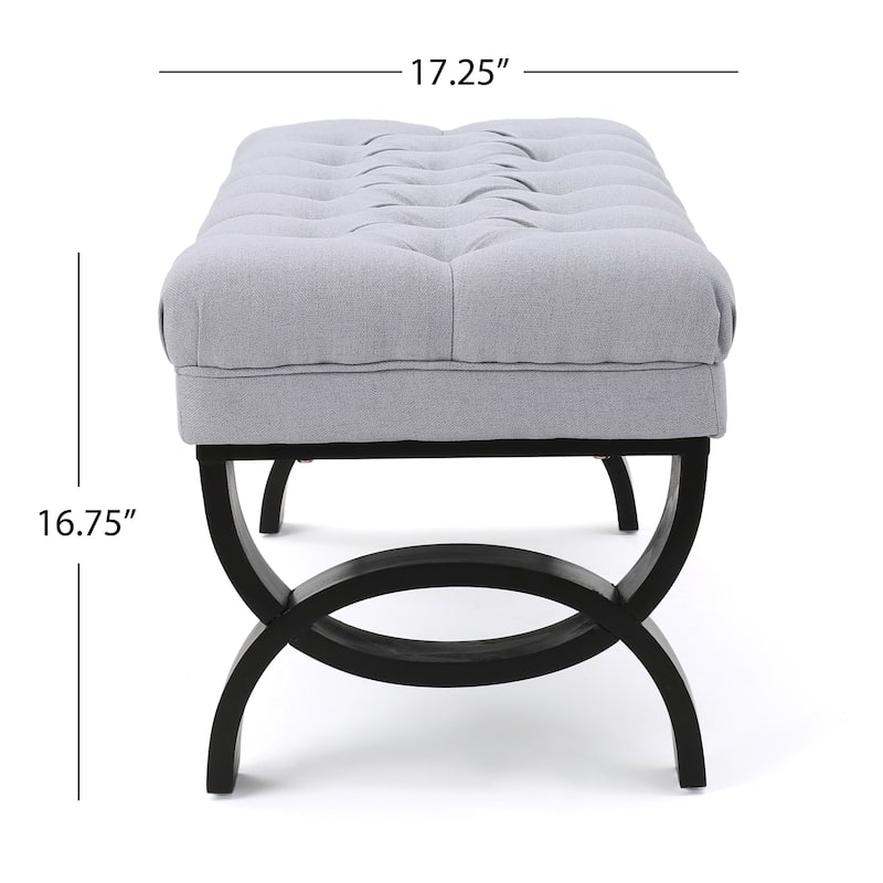 Scarlette Tufted Fabric Ottoman Bench by Christopher Knight Home - 41.00" L x 17.25" W x 16.75" H