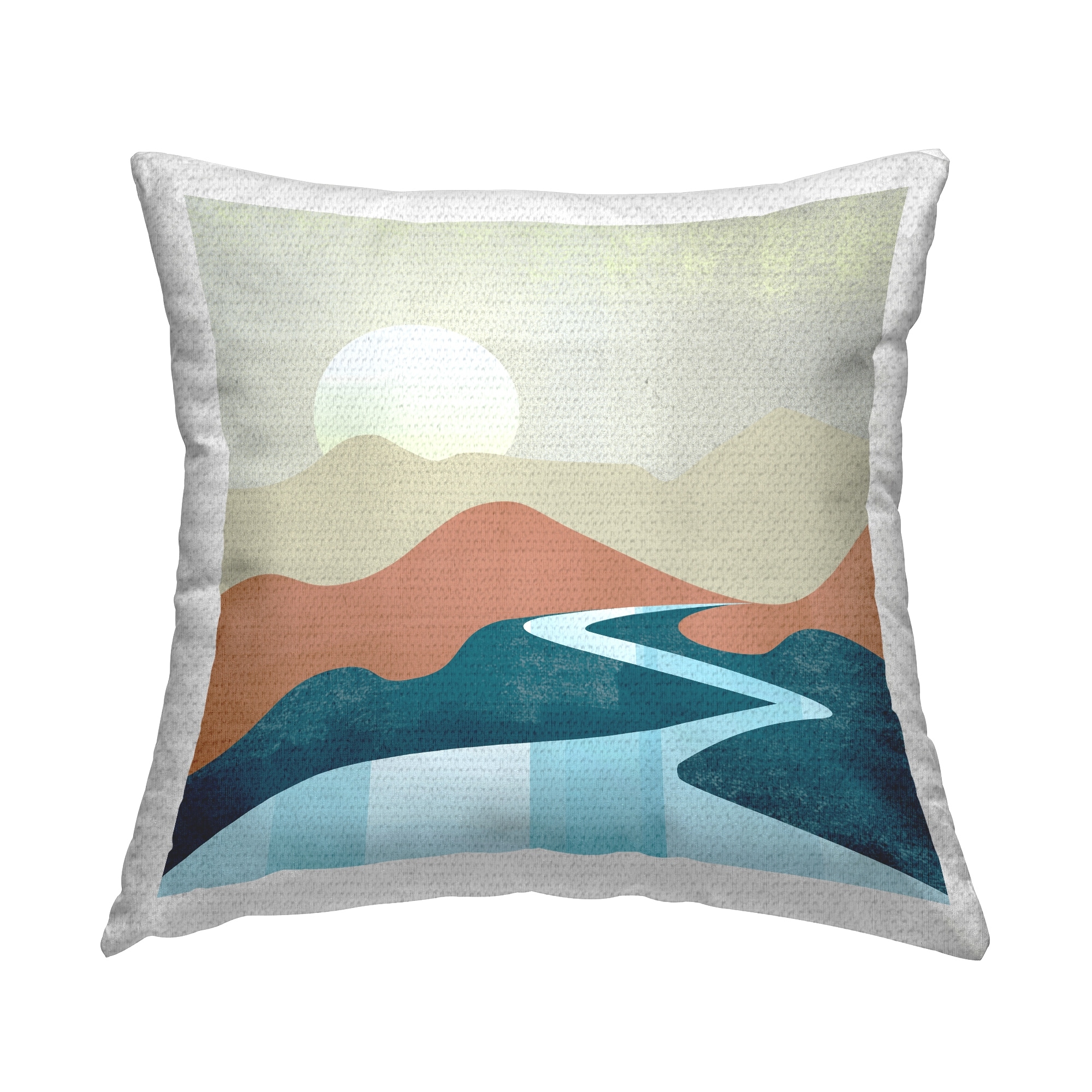 Stupell Abstract River Landscape Printed Outdoor Throw Pillow Design by Arctic Frame