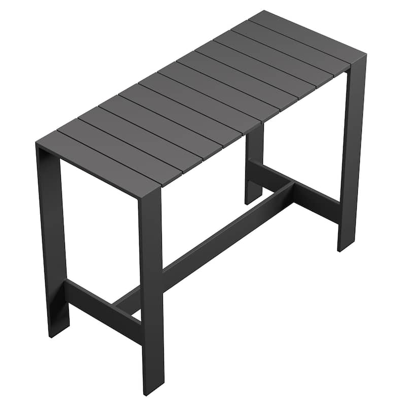 Tahoe 59 Inch Rectangle Outdoor Aluminum Bar Table