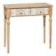 preview thumbnail 12 of 18, Brown Wood Intricately Carved 2 Drawers Floral Console Table