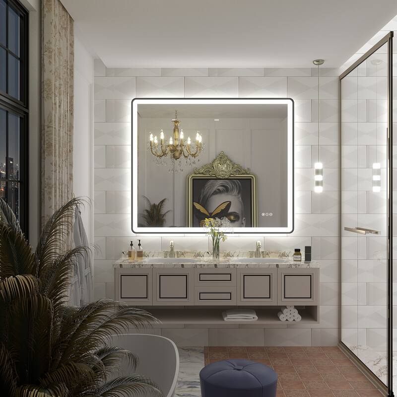 UL Certified Front & Back LED Anti-Fog Tempered Glass Framed Bathroom/Vanity Mirror 3-Year Warranty