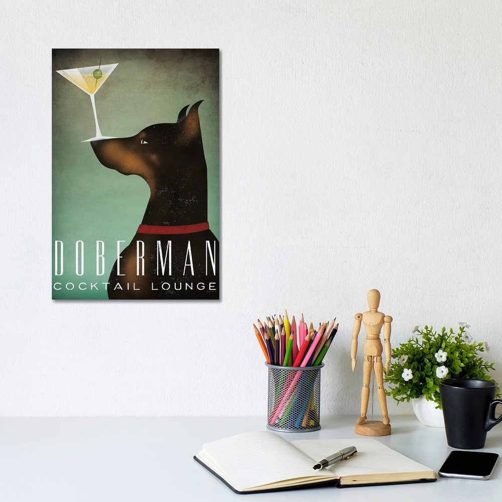 iCanvas "Doberman Cocktail Lounge" by Ryan Fowler Canvas Print