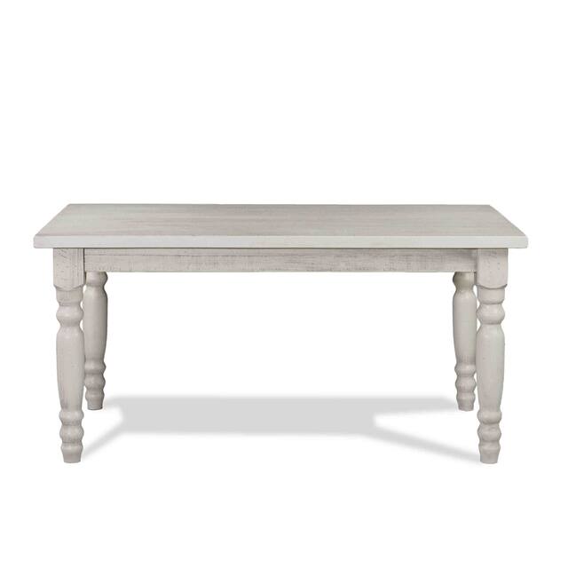 Grain Wood Furniture Valerie 63-inch Solid Wood Dining Table - rustic  off-white