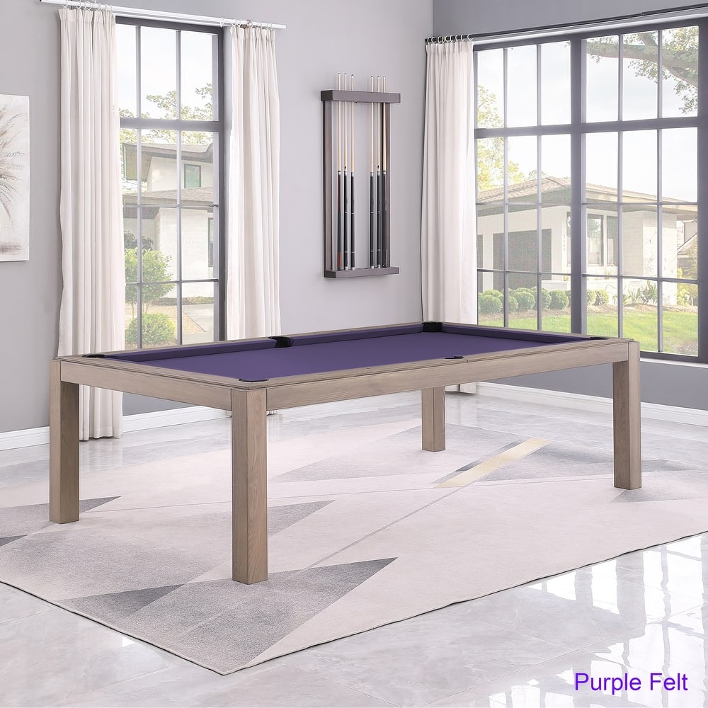 Olivia GreyWash Ash 8ft Billiard Slate Pool Table with dining top