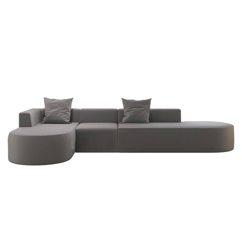 Boneless Modular L-shaped Sectional Sofa with Chaise and Deep Seating