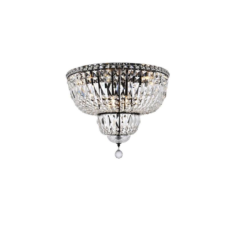 Noah 10-light 20-inch Flush-Mount Chandelier - 20 Inch - Black