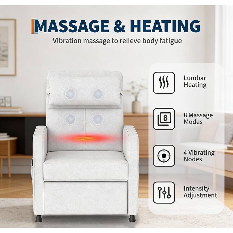 Adjustable Power Recliner, with Massage & Heat