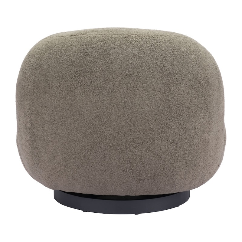 HomeRoots 30" Khaki Green And Black Sherpa Slipper Chair - 29.9' X '26.8' X '31.5