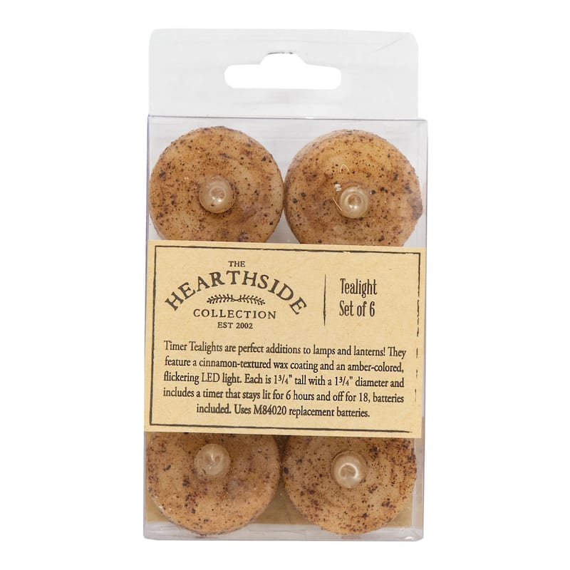 6/Pkg Burnt Ivory Timer Tealights
