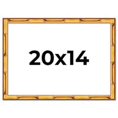20x14 Frame Gold Bamboo Solid Wood Picture Frame | 1 Inch Moulding