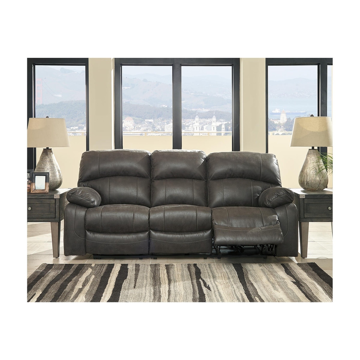 Ashley dunwell power reclining sofa with adjustable headrest discount