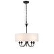 preview thumbnail 7 of 10, Rennnsan 5-Light Traditional Drum Fabric Chandelier for Dining Room - 19.69 in. W x 21.65 in. H