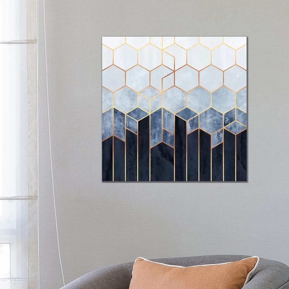 iCanvas 'Soft Blue Hexagons' by Elisabeth Fredriksson Canvas Print
